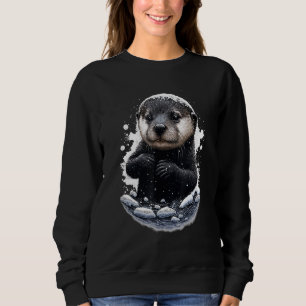 Sudadera A Hipster Otter River Le Encanta Deslizarse En La