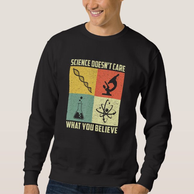 Sudadera A La Ciencia No Le Importa Lo Que Cree Retro Nerdy (Anverso)
