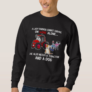 Sudadera A Lady Farmer Can t Survive On Wine Alone Tractor 