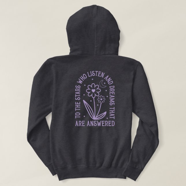 Sudadera A Las Estrellas Que Escuchan Y Los Sueños Respondi (Reverso del diseño)