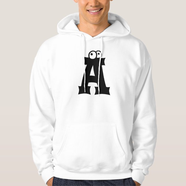 Sudadera A, letra con ojos (Anverso)