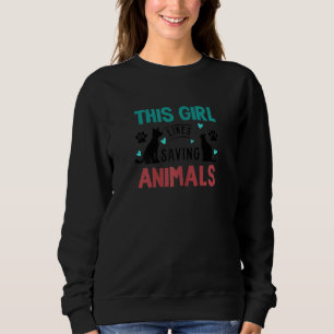 Sudadera A los chicas les gusta salvar animales rescatar pe