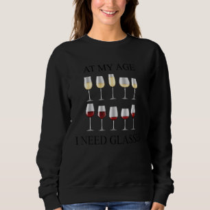 Sudadera A Mi Edad Necesito Gafas Bebidas De Vino