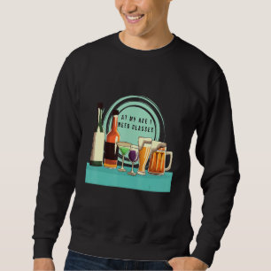 Sudadera A Mi Edad Necesito Gafas Chiste De Vidrio Cóctel P