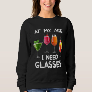 Sudadera A Mi Edad Necesito Gafas De Vino Asombroso Vino