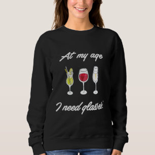 Sudadera A mi edad necesito gafas Los amantes del vino dive