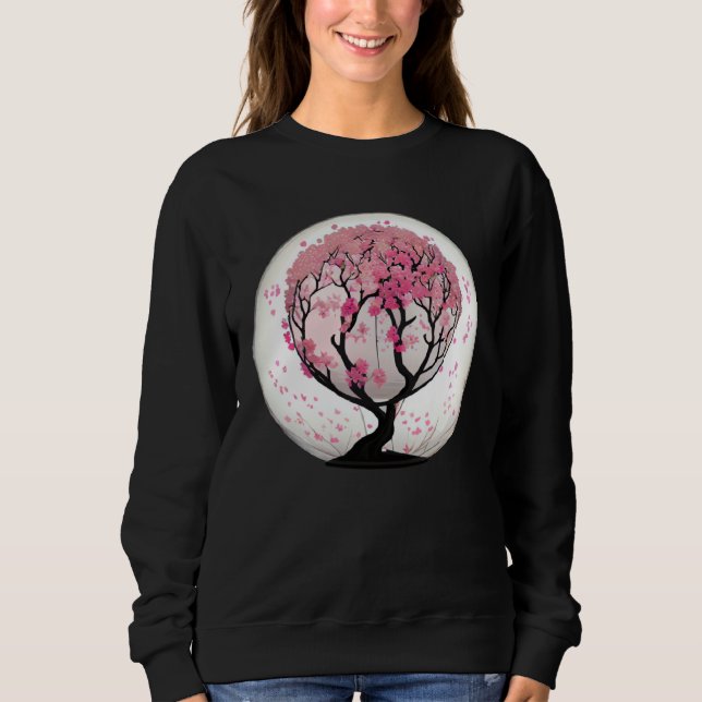 Sudadera A Modern and Trendy Take on Cherry Blossoms Globe (Anverso)
