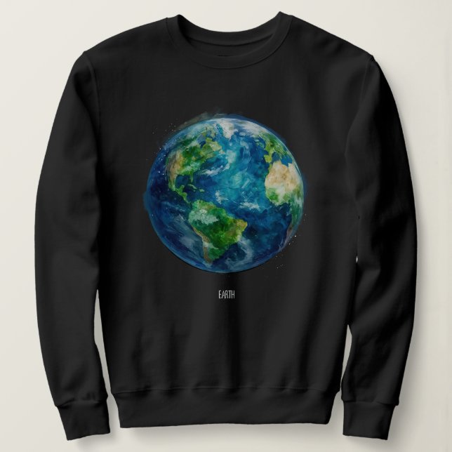 Sudadera A painting of the earth in a space (Anverso del diseño)