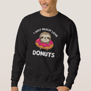 Sudadera A Sloth Le Encantan Los Donuts. Las franjas son ro