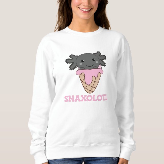 Sudadera A Snaxolotl Axolotl Les Encantan Los Animales Dulc (Anverso)