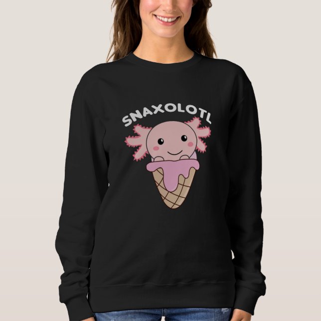 Sudadera A Snaxolotl Axolotl Les Encantan Los Animales Dulc (Anverso)