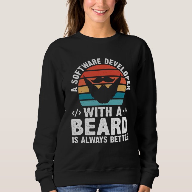 Sudadera A Software Developer With A Beard Is Always Better (Anverso)