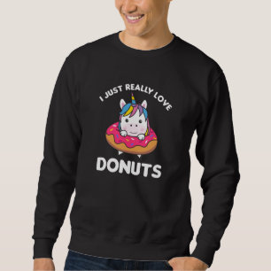 Sudadera A Unicornio Le Encanta Donuts Los Unicornios Son D