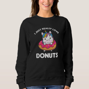 Sudadera A Unicornio Le Encanta Donuts Los Unicornios Son D