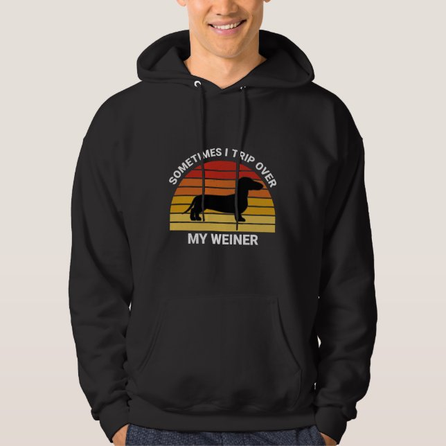 Sudadera A Veces Viajo Sobre Mi Divertido Perro De Weiner D (Anverso)