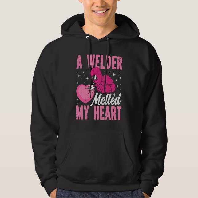 Sudadera A Welder Melted My Heart Welding Mask  1 (Anverso)