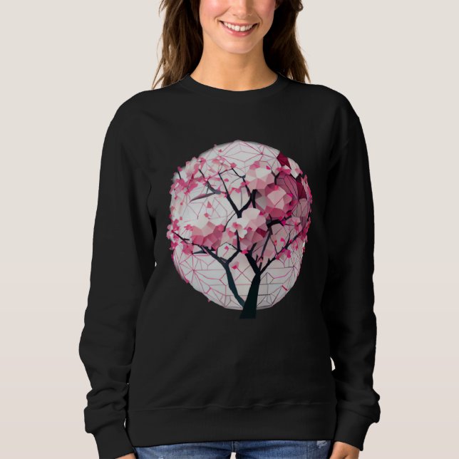 Sudadera A Work of with a Cherry Blossom Sphere Geometric (Anverso)