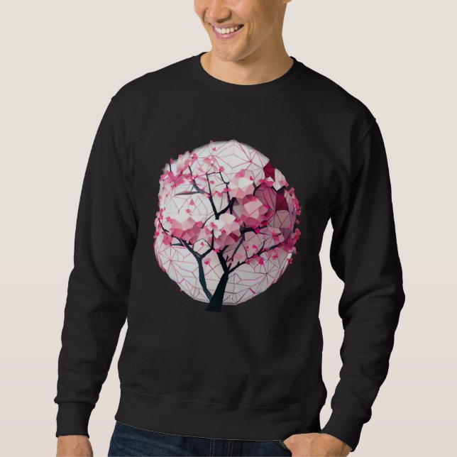 Sudadera A Work of with a Cherry Blossom Sphere Geometric (Anverso)