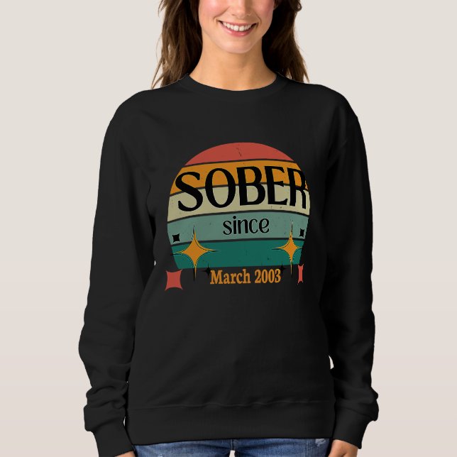 Sudadera AA NA Celebrate Sobriety Since March2003 Sober Sol (Anverso)