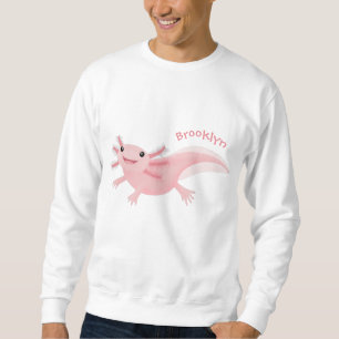 Sudadera Aaxolotl lindo rosa feliz