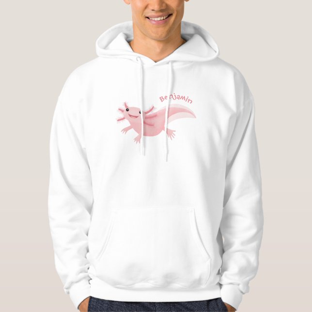 Sudadera Aaxolotl lindo rosa feliz (Anverso)