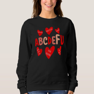 Sudadera ABC DE FU Heart Printing Valentine Day Love