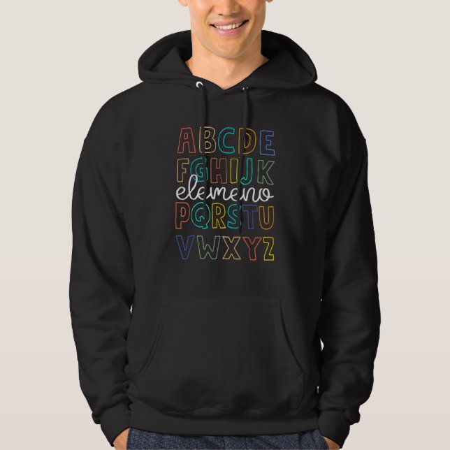 Sudadera ABC Elemeno Alphabet Kindergarten Teachers Back To (Anverso)