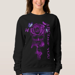 Sudadera Abcdef You Skull Rosa Shhh Butterfly Purple