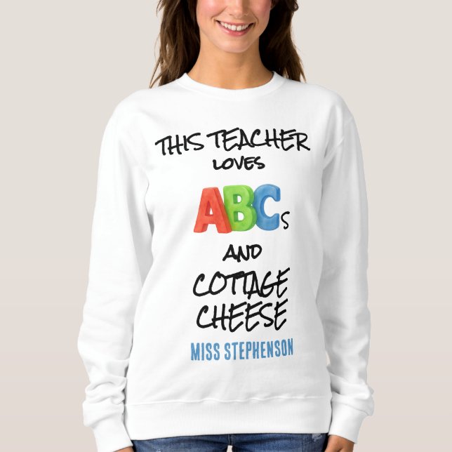 Sudadera ABCs Personalizados del Profesor y Requesón (Anverso)