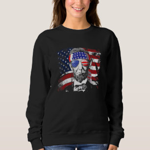 Sudadera Abe Lincoln Gafas De Sol Con Bandera Estadounidens