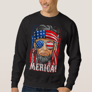 Sudadera Abe Lincoln Merica Bandera Estadounidense 4 De Jul