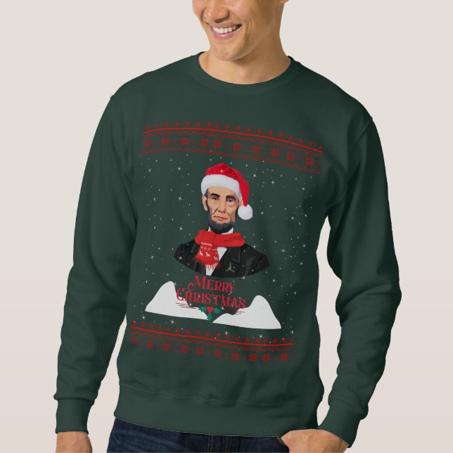 SUDADERA ABE LINCOLN MERRY CHRISTMAS (Anverso)