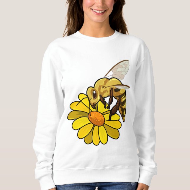Sudadera Abeja con flores (Anverso)