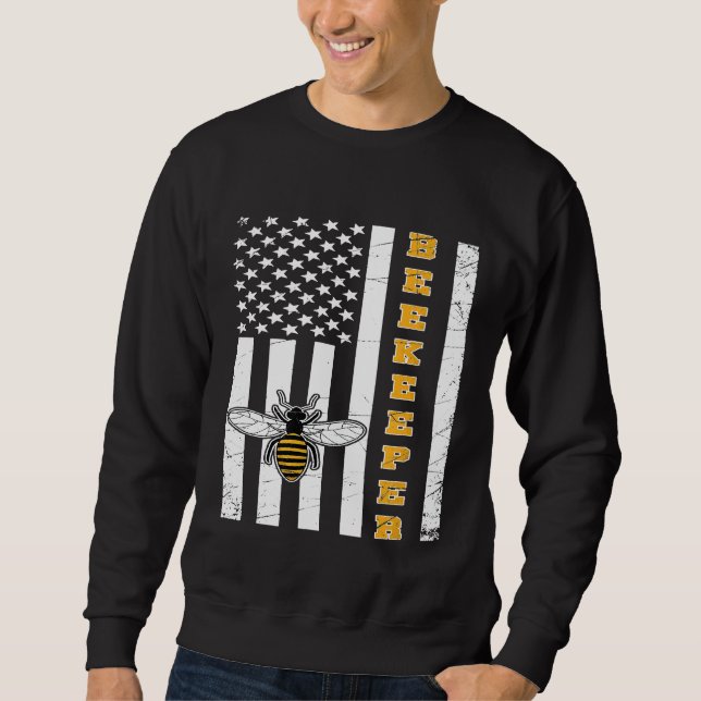 Sudadera Abeja del Orgullo Americano Whisperer Granjero Bee (Anverso)