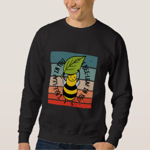 Sudadera Abeja hoja dibujo animado motivacional verde lindo