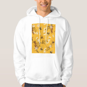 Sudadera Abeja y mariposa vintage: Arte floral bordado