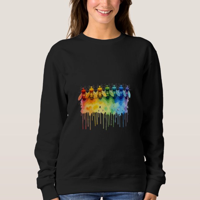 Sudadera Abejas arcoiris acuáticas (Anverso)