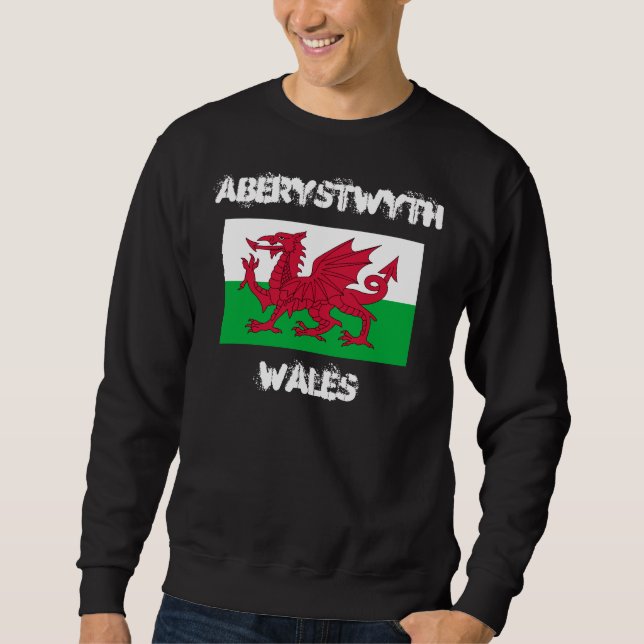 Sudadera Aberystwyth, Gales con bandera galesa (Anverso)