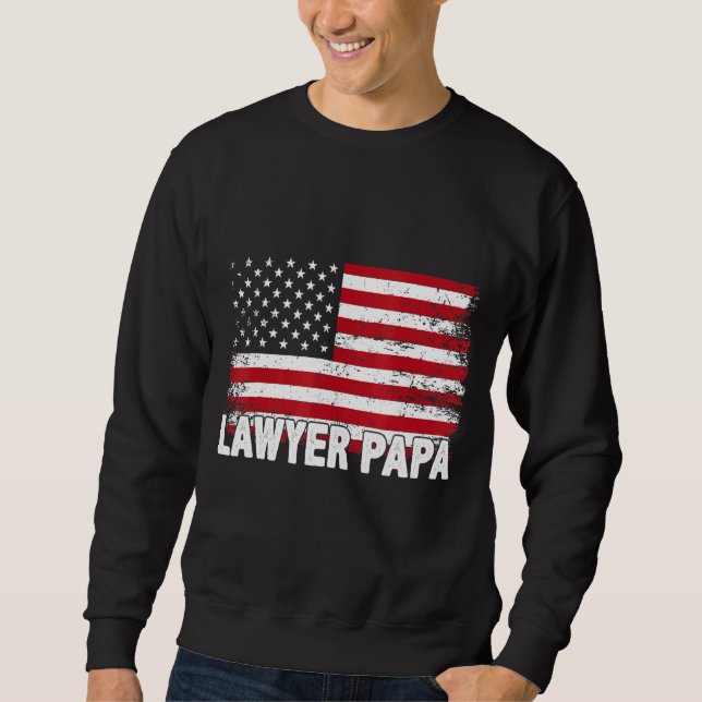 Sudadera Abogado Papa American Flag Día del Padre (Anverso)