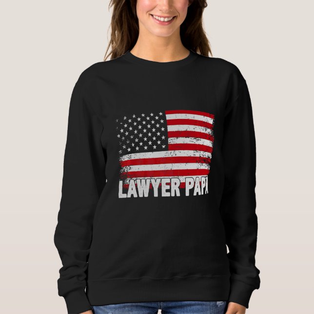 Sudadera Abogado Papa American Flag Día del Padre (Anverso)