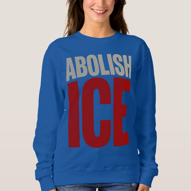 Sudadera Abolish ICE Minimalist Protest Typography Design (Anverso)
