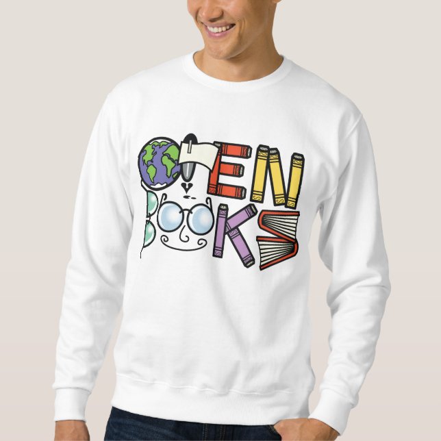 Sudadera Abra la camiseta de los libros (Anverso)