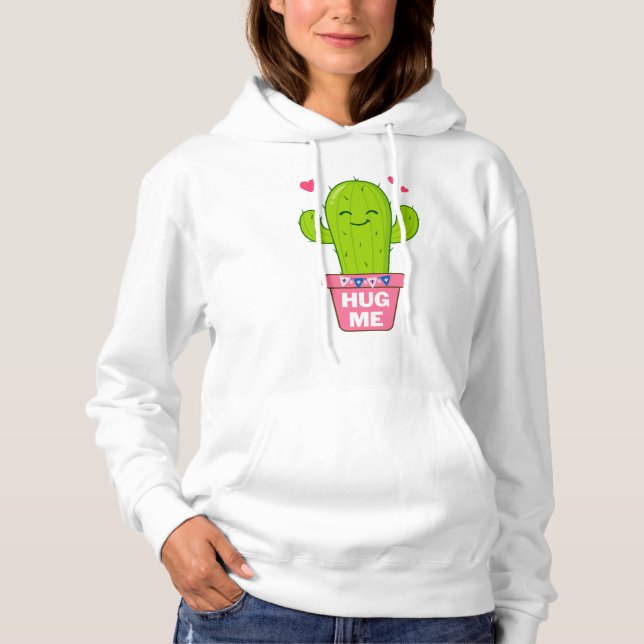 Sudadera abráceme, soy un cactus agradable (Anverso)