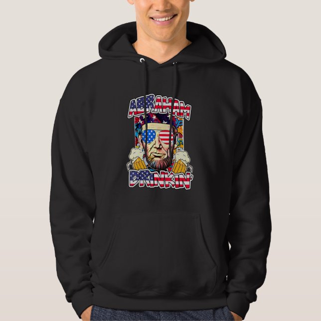 Sudadera Abraham Drinkin 4 De Julio Abe Lincoln Hombres (Anverso)