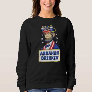 Sudadera Abraham Drinkin Bebiendo Lincoln Meme 4 de julio