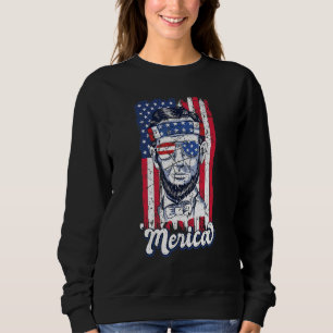 Sudadera Abraham Lincoln 4 de julio Bandera estadounidense