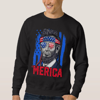 Sudadera Abraham Lincoln 4 De Julio Bandera Estadounidense