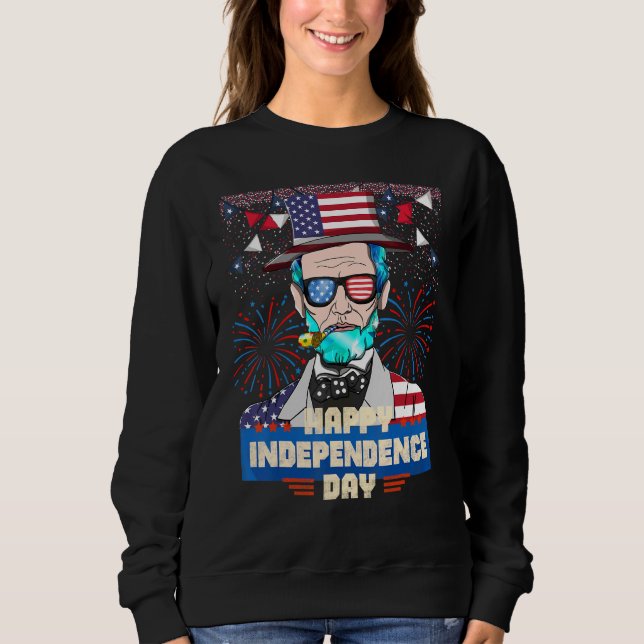 Sudadera Abraham Lincoln 4 De Julio Día De La Independencia (Anverso)