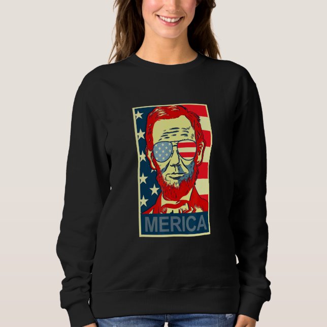 Sudadera Abraham Lincoln 4 De Julio Merica Design Tee (Anverso)