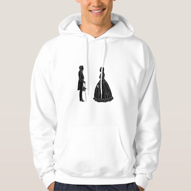 Sudadera abraham lincoln mary todd lincoln silhouette (Anverso)
